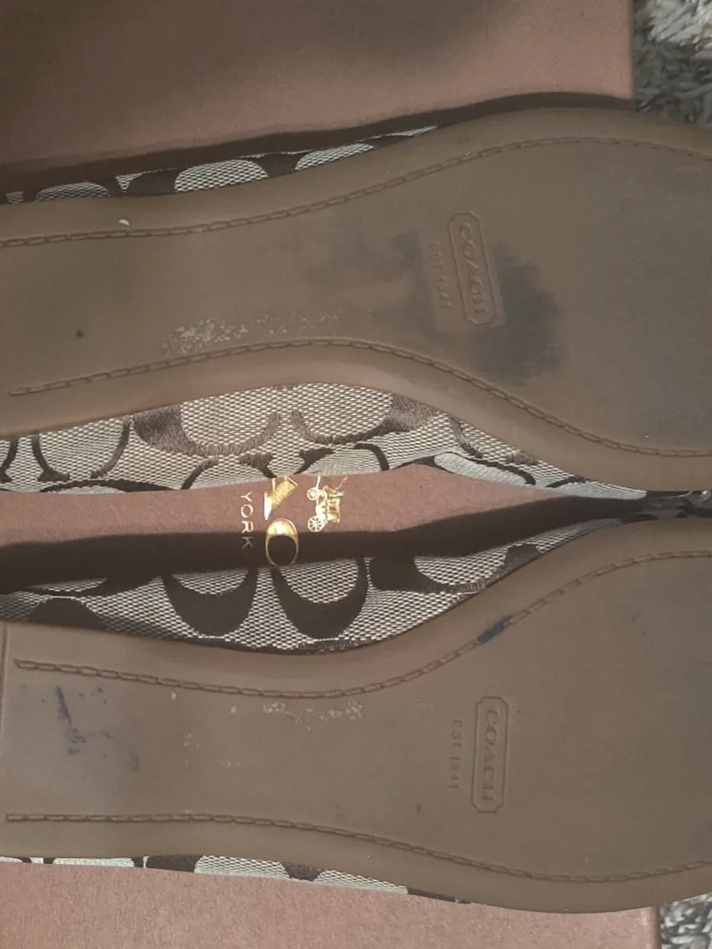 Coach Chestnut/Khaki Matte Calf Chelsey Flats Size 9M